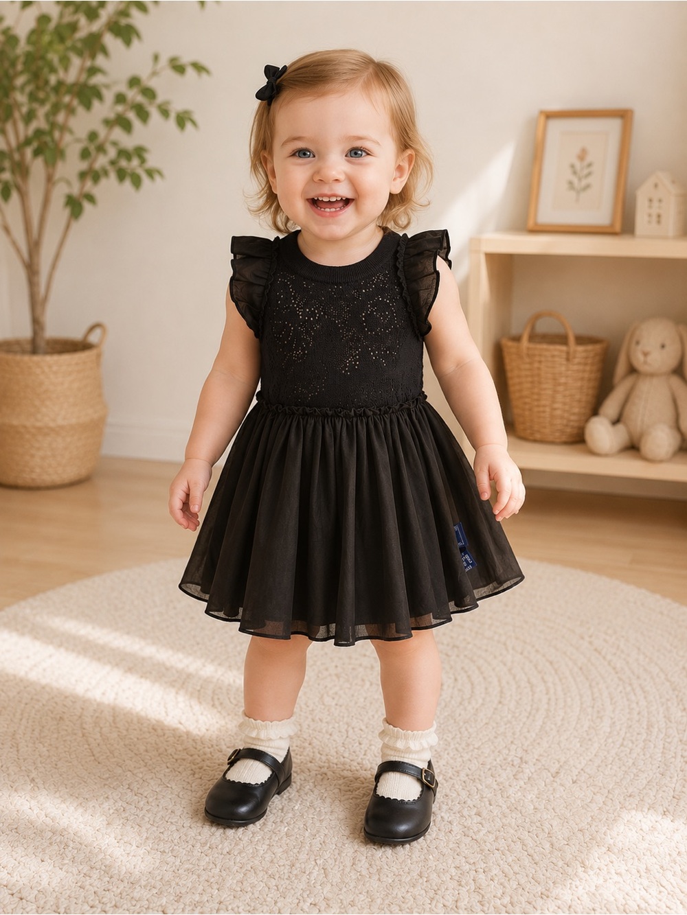 NWT JNBY for Mini Black Dress – Size 73 (Approx. 6–12 Months)
